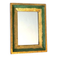 Miroir italien ancien en bois doré et vert