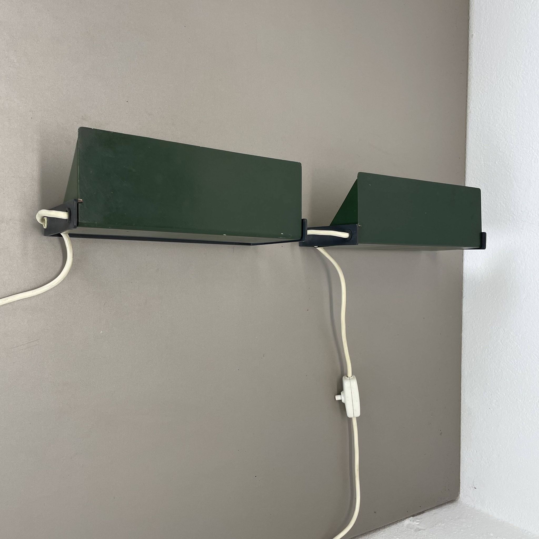 set of 2 cubic Charlotte Perriand LES ARCS Style Wall Lights, FRANCE 1960s