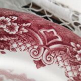 Red English porcelain dinner plate, Grindley, Staffordshire, England