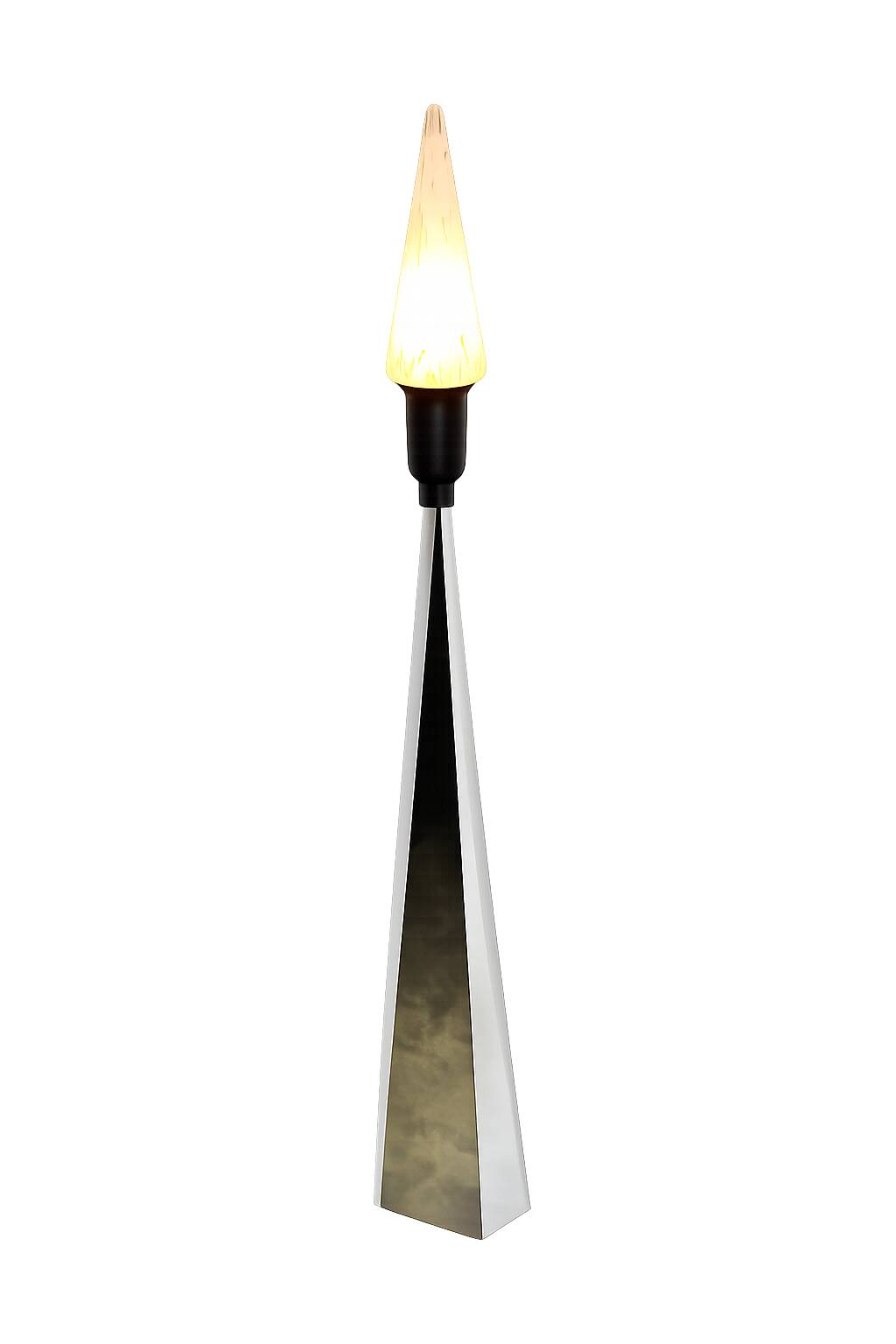 1990s floor lamp – metal and glass