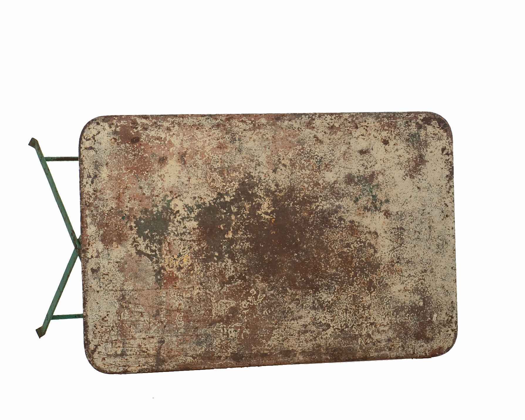 Old folding rectangular iron garden table