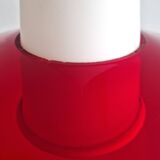 Red and opaline glass pendant lamp, 1960's