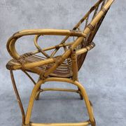 Fauteuil en rotin des années 60 France