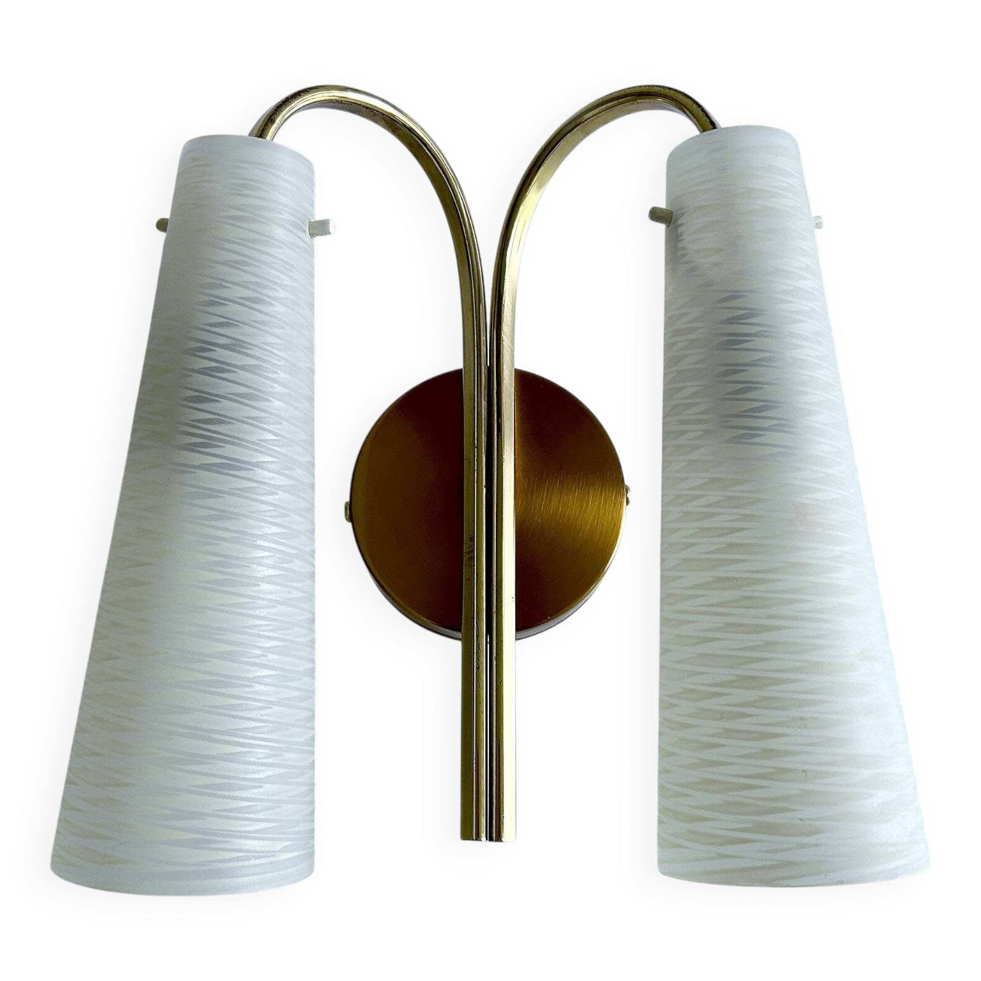 Vintage Italian Double Glass Sconce