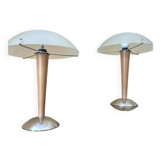 Pair of Ikea Kvintol mushroom lamps – 90s Scandinavian design