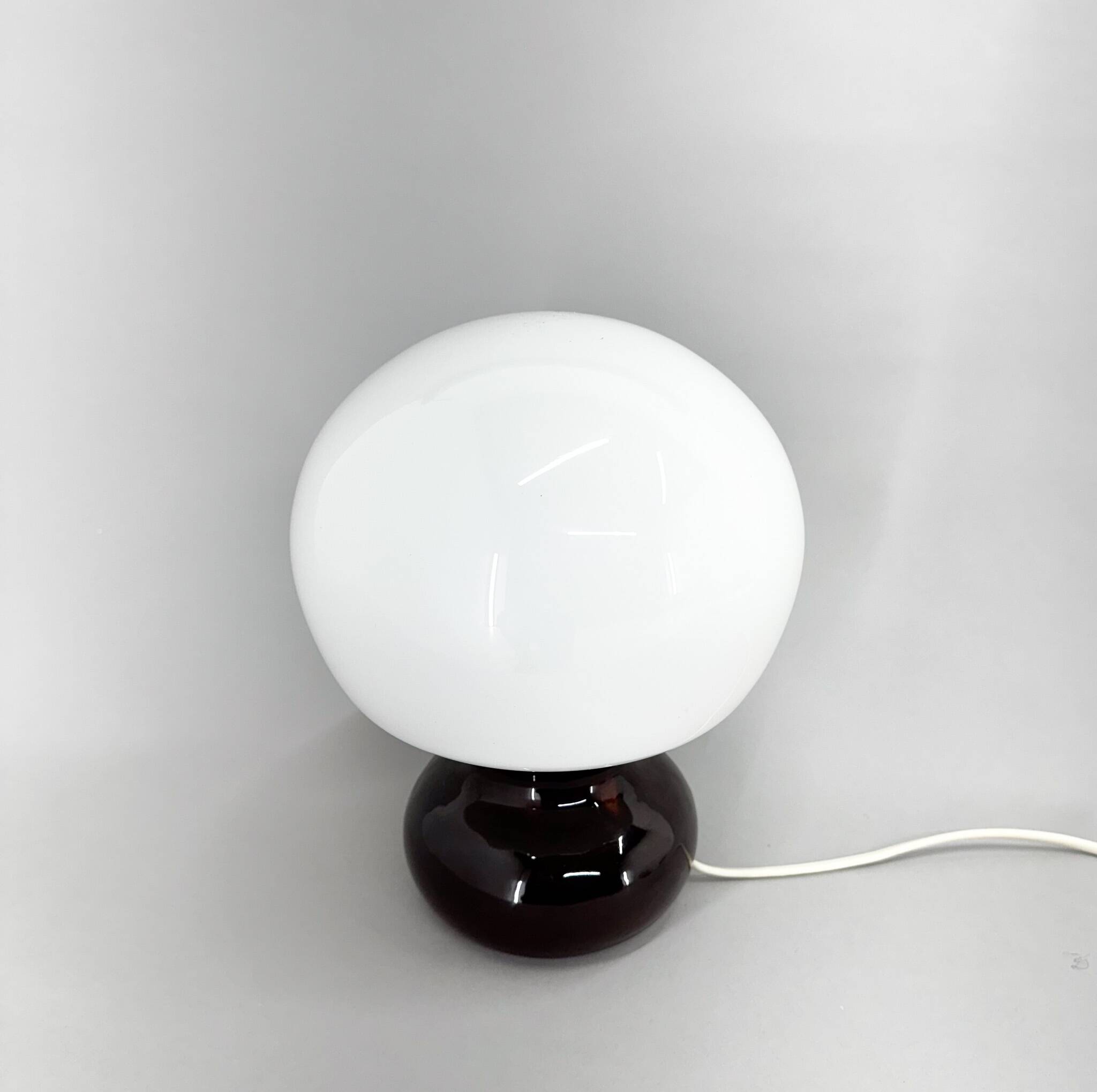 Lampe de table vintage en verre et céramique, 1960