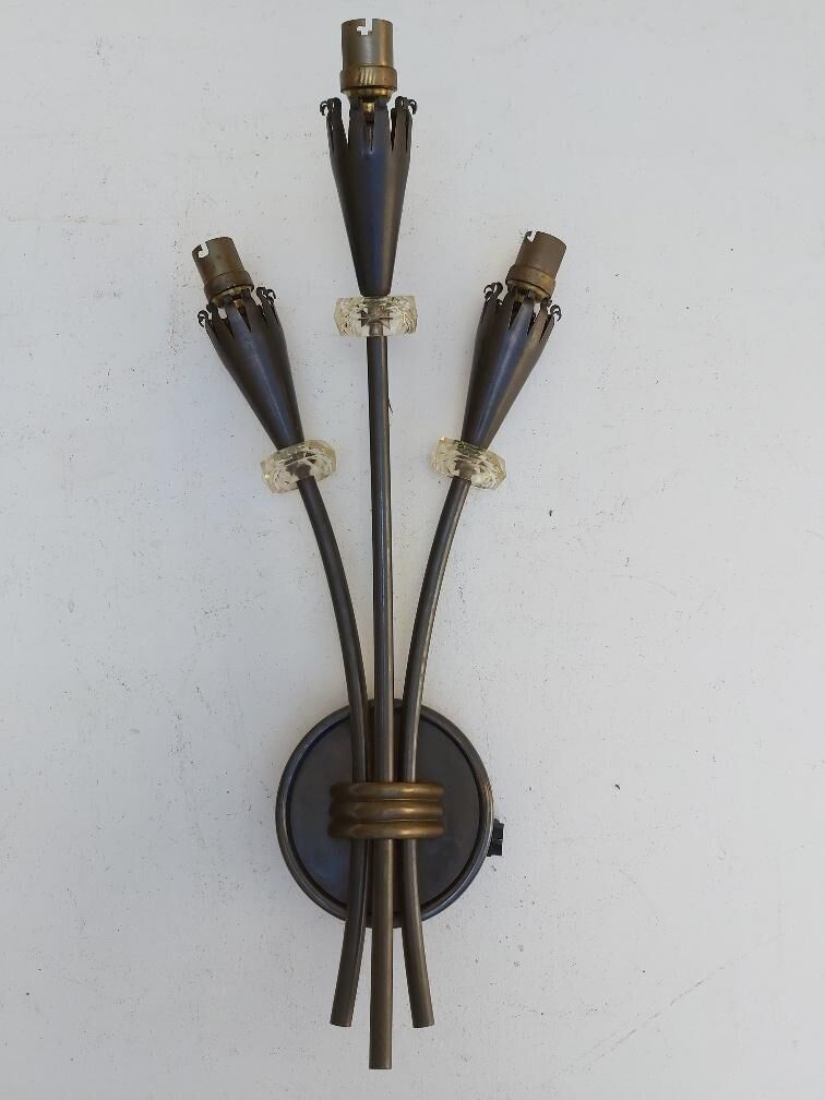 Pair of arum sconces edition Lunel Paris 50s