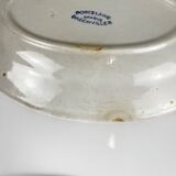 Pair of porcelain serving dishes, Badonviller, red flower, 1950