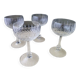Set de 4 verres à pied en verre taillé pour vin rosé ou blanc