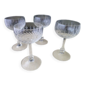 Set of 4 glasses with stemmed glass cut for rosé or white wine