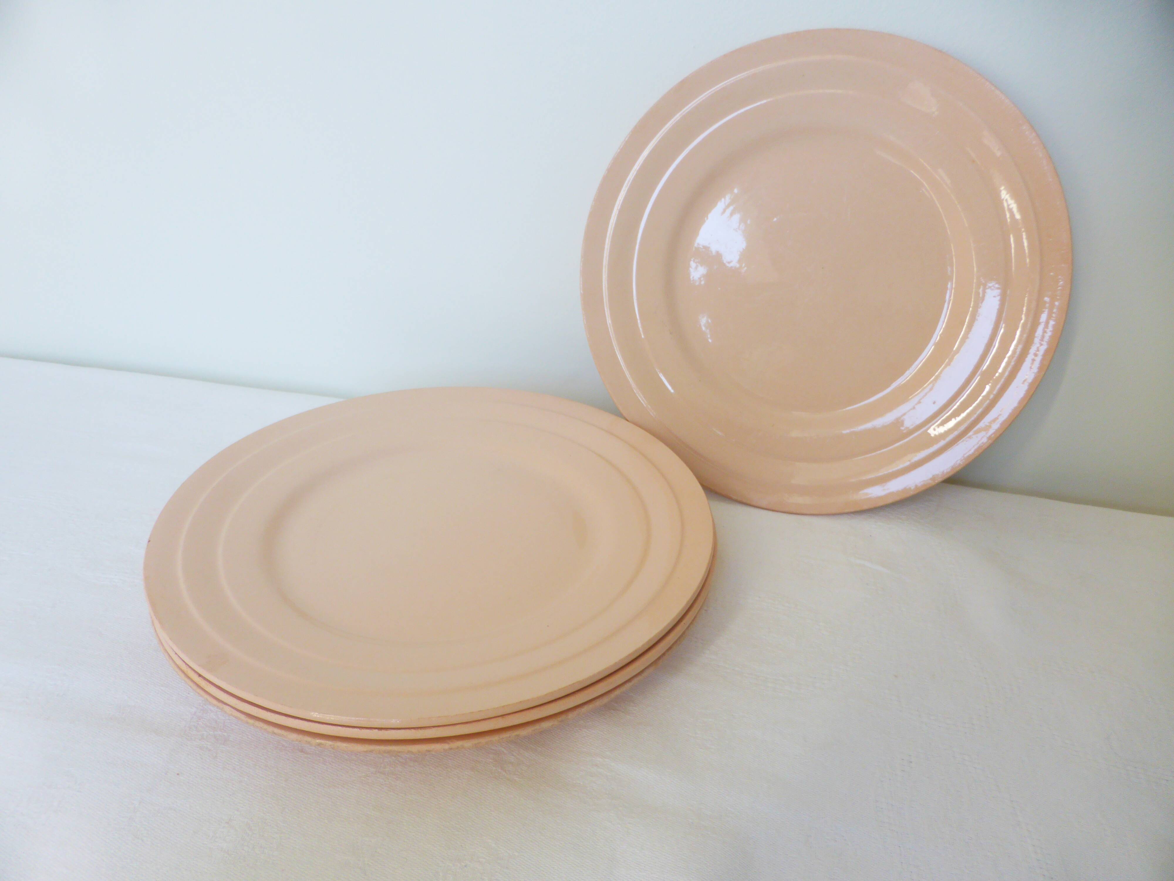 4 vintage art deco dessert plates 210685