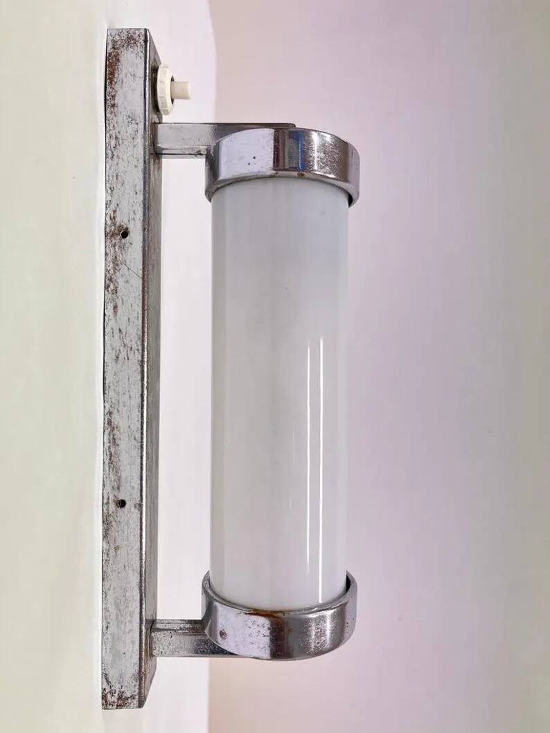 Chrome Design Bauhaus Wall Lamp, 1930s - Czechoslovakia