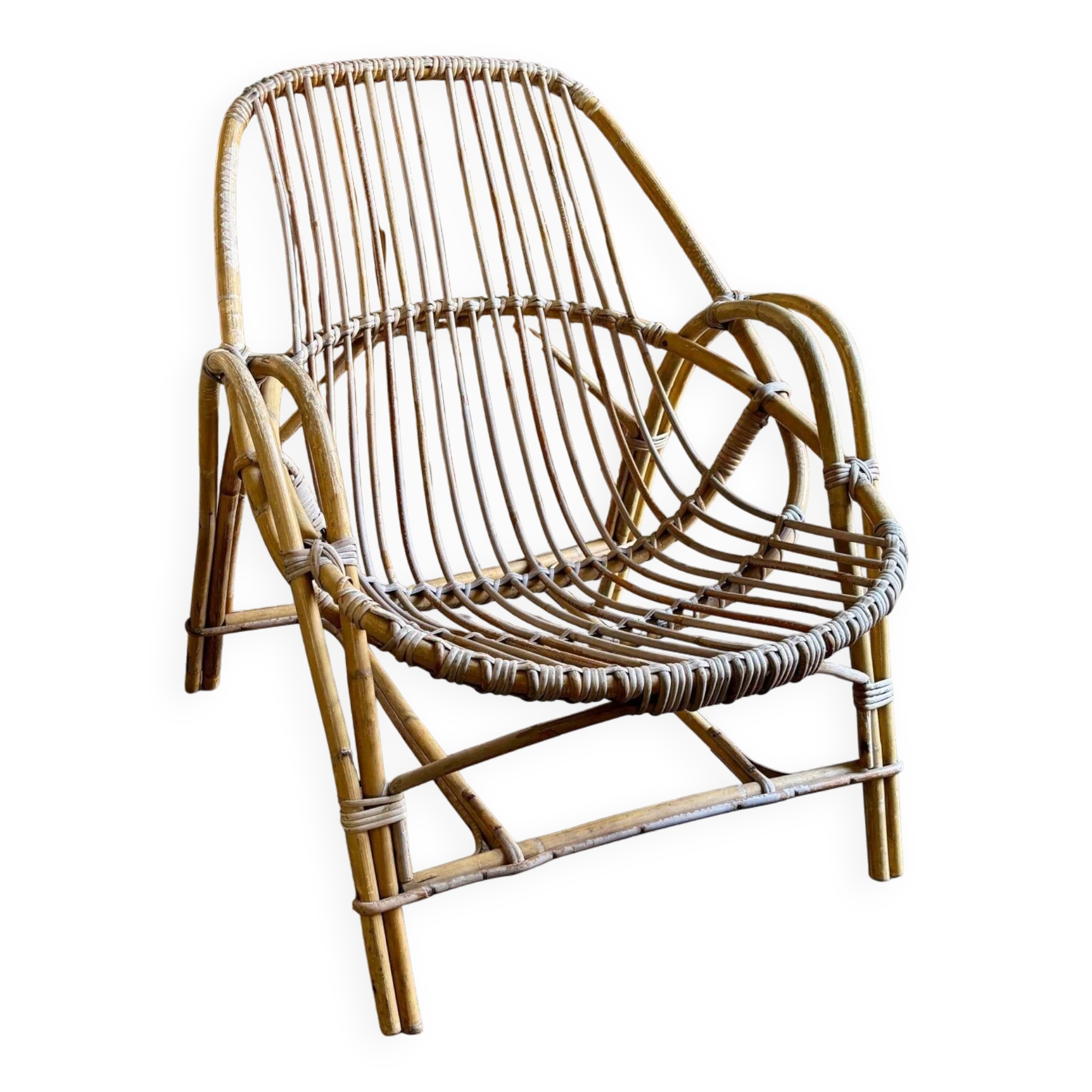 Fauteuil en rotin années 1960 n° 2