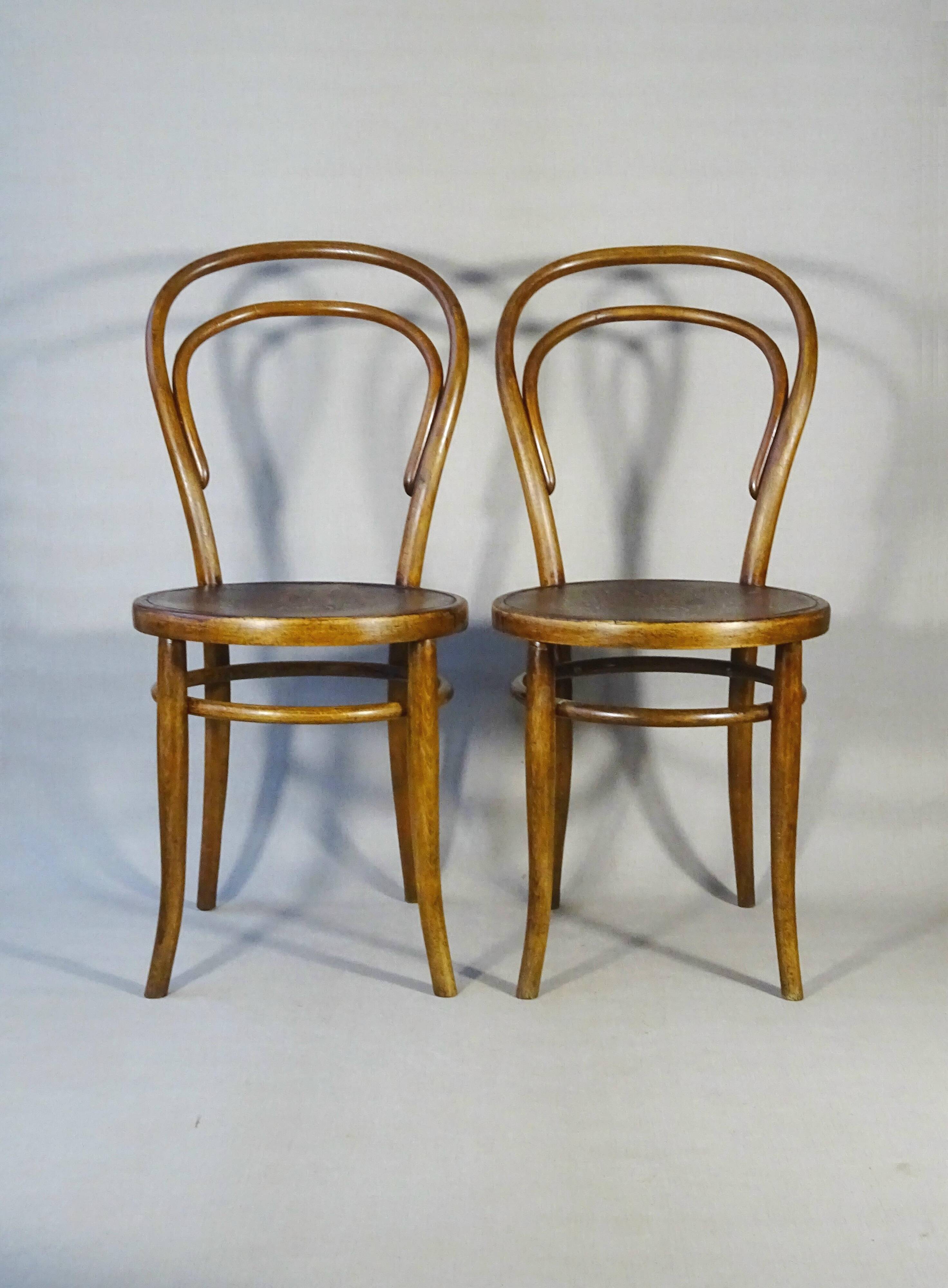 Set of 2 bistro chairs N°14 by Turpe - Germany 1900 -