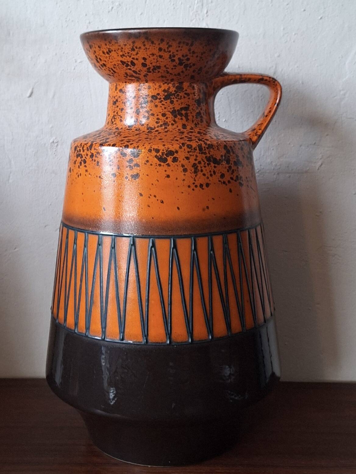 Large vintage Brutalist ceramic floor vase, 1970s