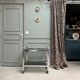 Vintage 70s serving cart in chromed metal and smoked glass