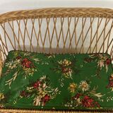 Vintage rattan chest bench