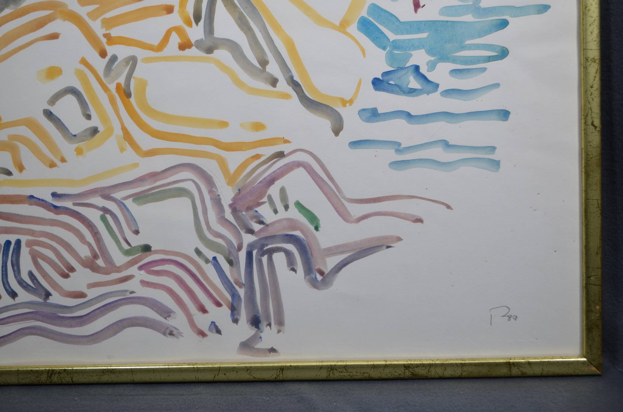 Peter PFOSI (1913-2004) "Landscape" Watercolor monogrammed and dated 1987