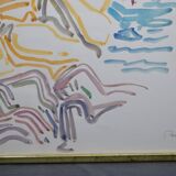Peter PFOSI (1913-2004) "Landscape" Watercolor monogrammed and dated 1987