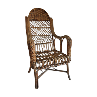 Fauteuil rotin très ancien