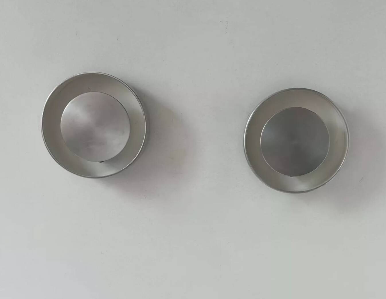 Pair of vintage wall lights, brushed metal, France 1970