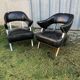 Pair of aviator chairs design XXeme leather and aluminum