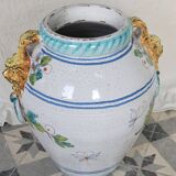 Large glazed ceramic lemon urn