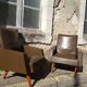 Vintage Scandinavian olive green armchairs