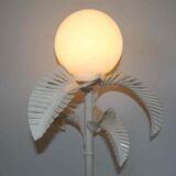 Lamp of the 70's "palm" in metal and opaline
