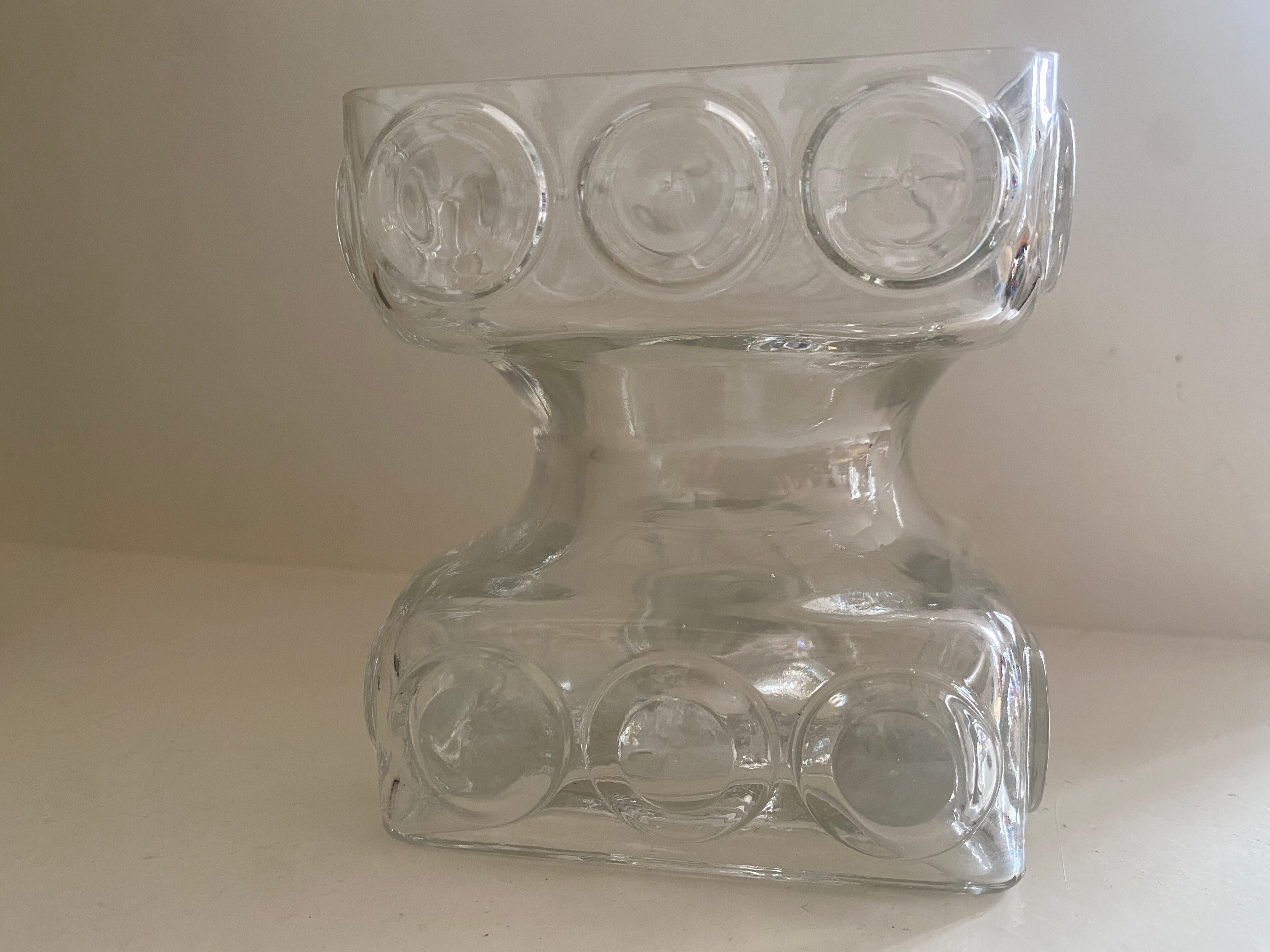 Candle holder vase Tamara Aladdin glass Riihimaki Finland 60s 70s