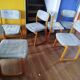 Ensemble de 6 chaises traineau, années 70