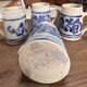 Lot of 4 Alsatian stoneware mugs signed Rémy Belsdorf.