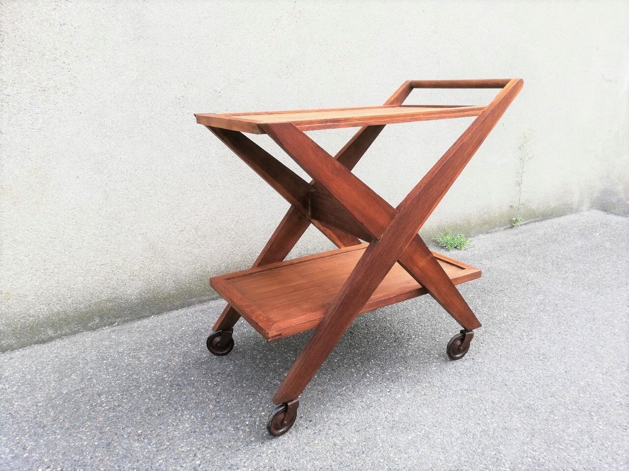 Solid oak serving table 1950s