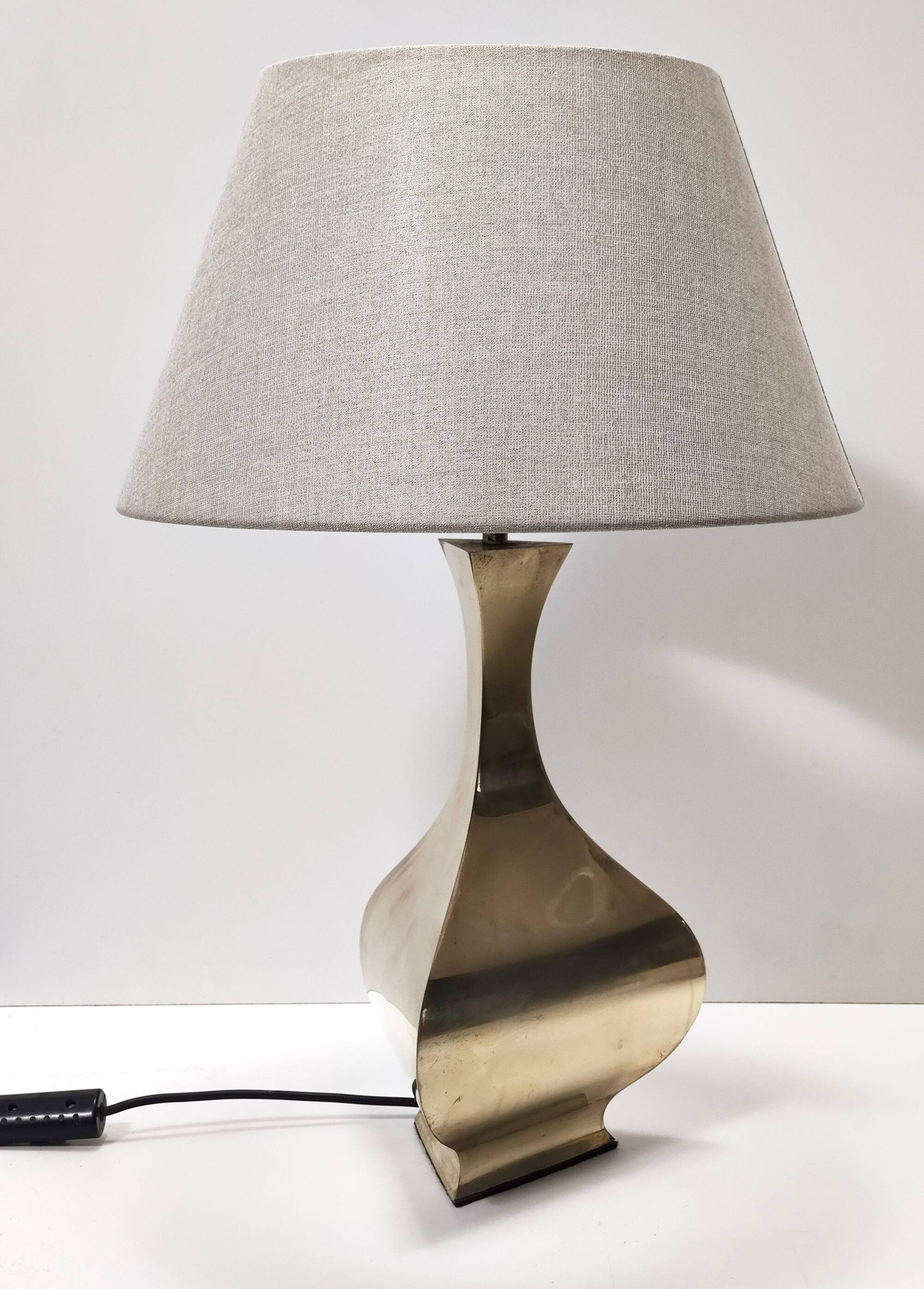 Pair of Postmodern Brass Table Lamps by Montagna Grillo and Tonello, Italy