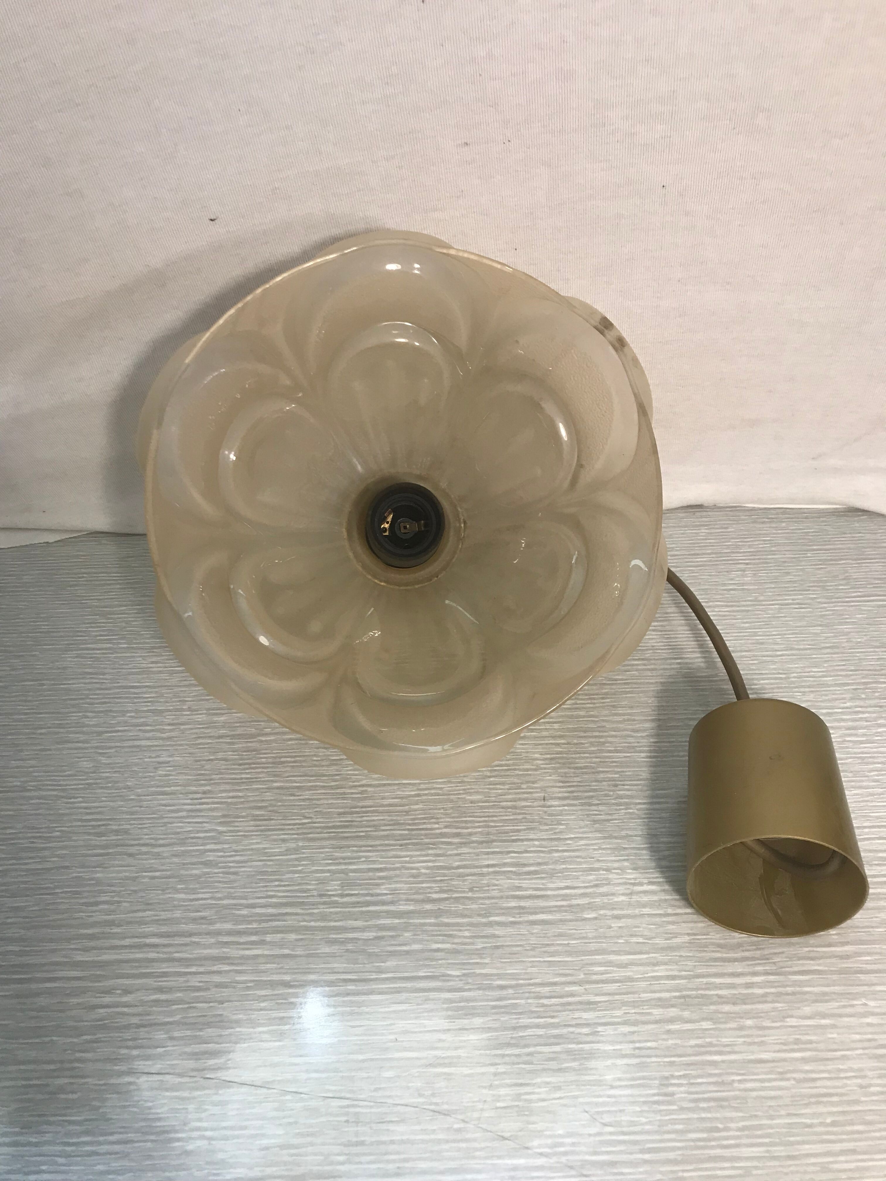 Old glass hanging moulded shape flowers 70 vintage years