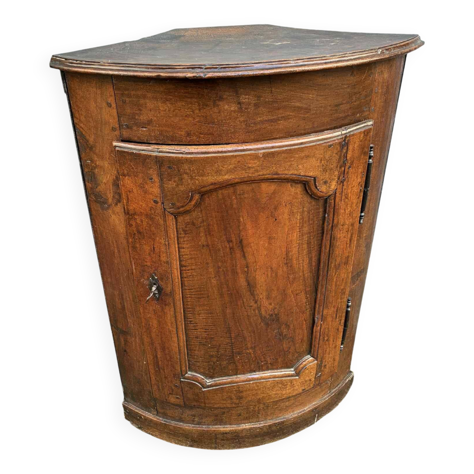Small wooden corner accent table.