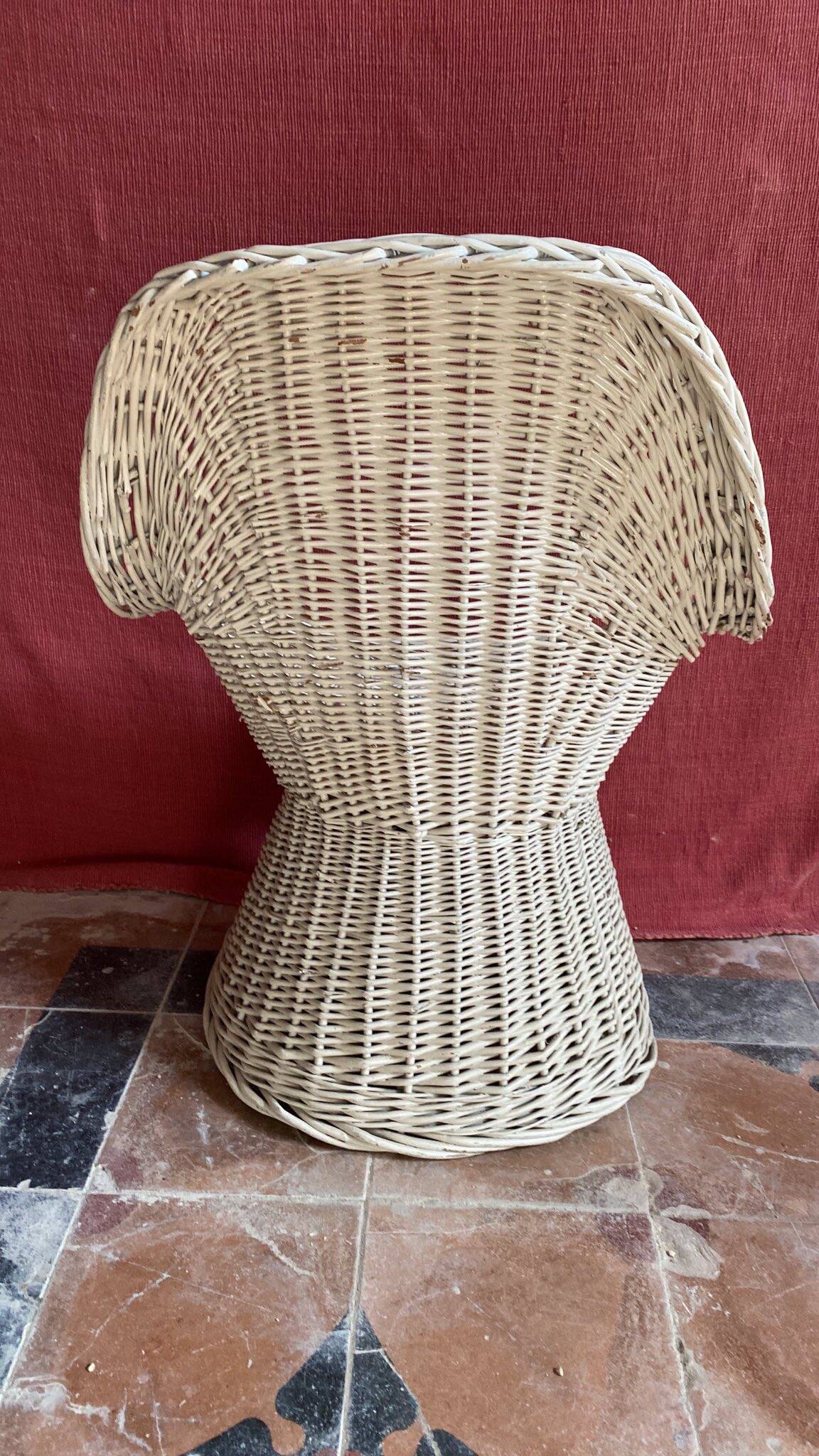 White Rattan Armchair for Children