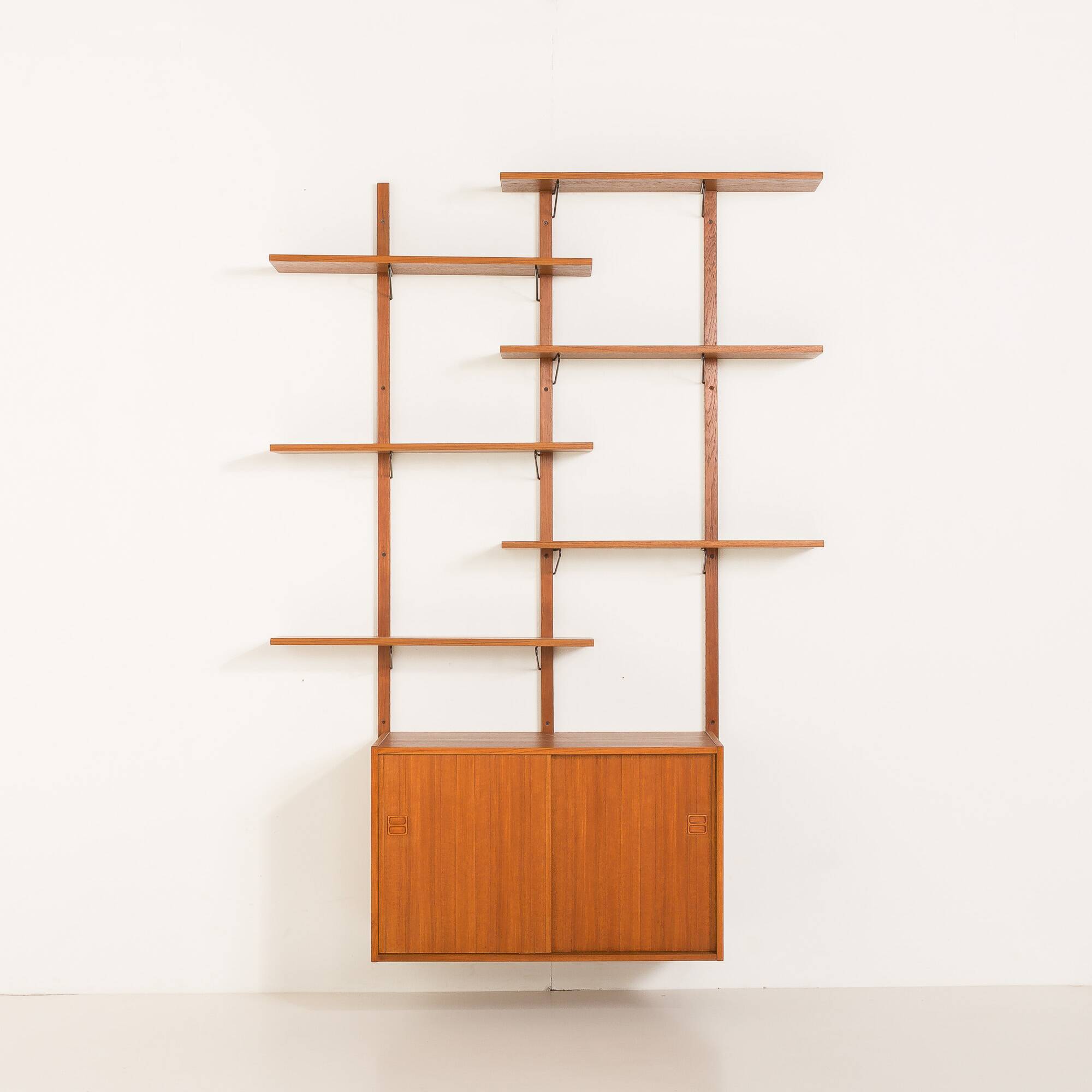 Scandinavian mid-century teak wall unit, Denmark 1970s
