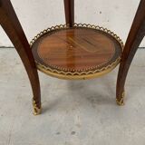 Transition style snack table in 20th century marquetry