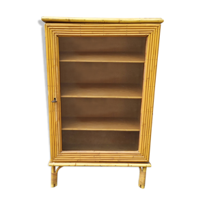 vitrine rotin vintage