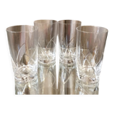 Suite de 4 verres a jus de fruits long drink en cristal taille