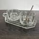 Art Deco Condiment Set in Moulded Crystal