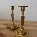 Pair of brass candle holders
