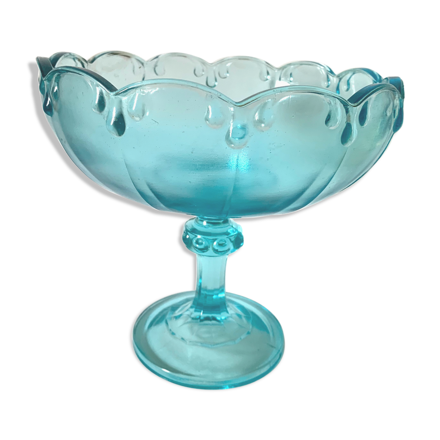 Large blue glass cup