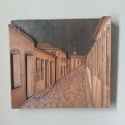 Relief in carved wood, antique painting Valeriano Italy