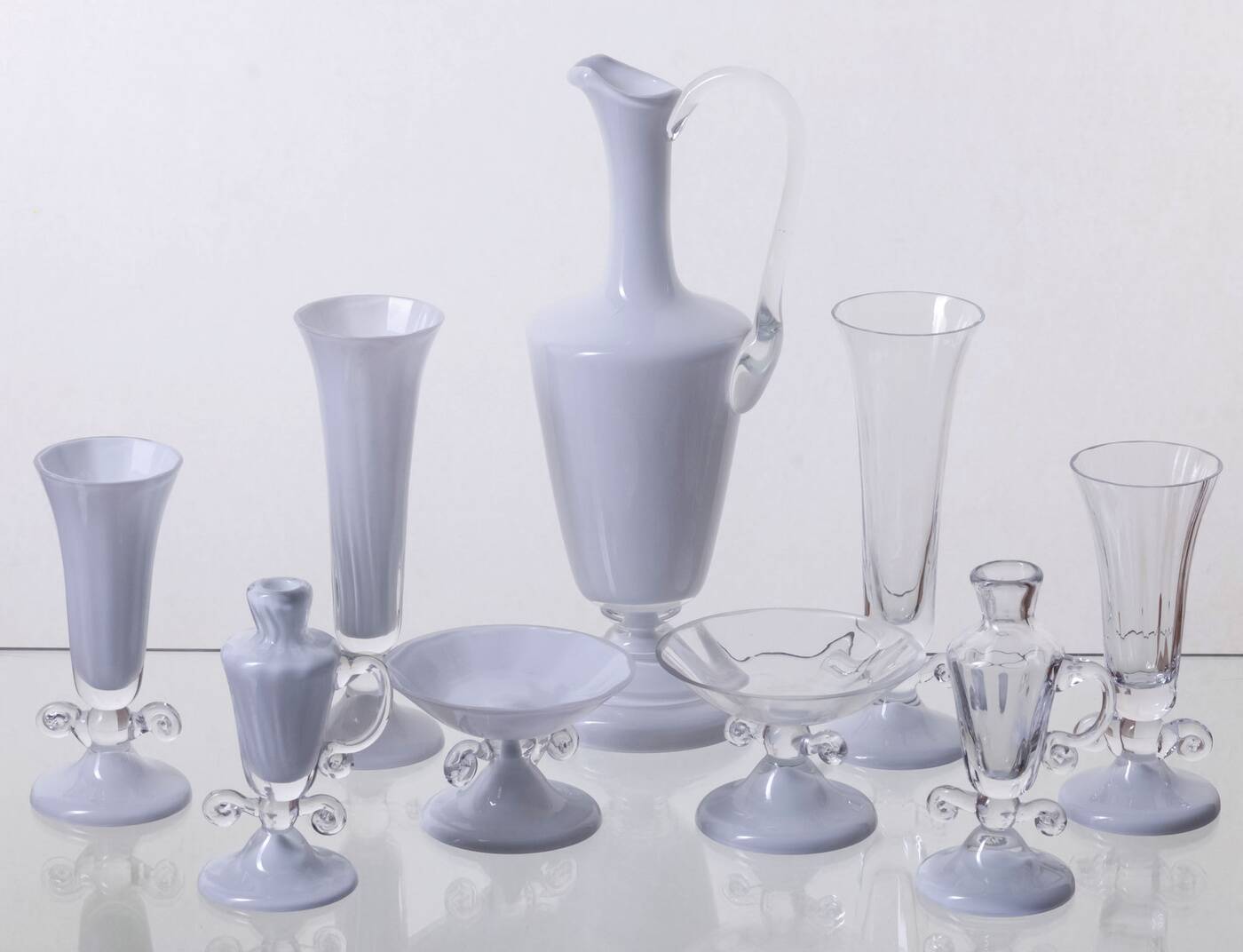 Vintage Nine-Piece Glassware Collection, 1970s