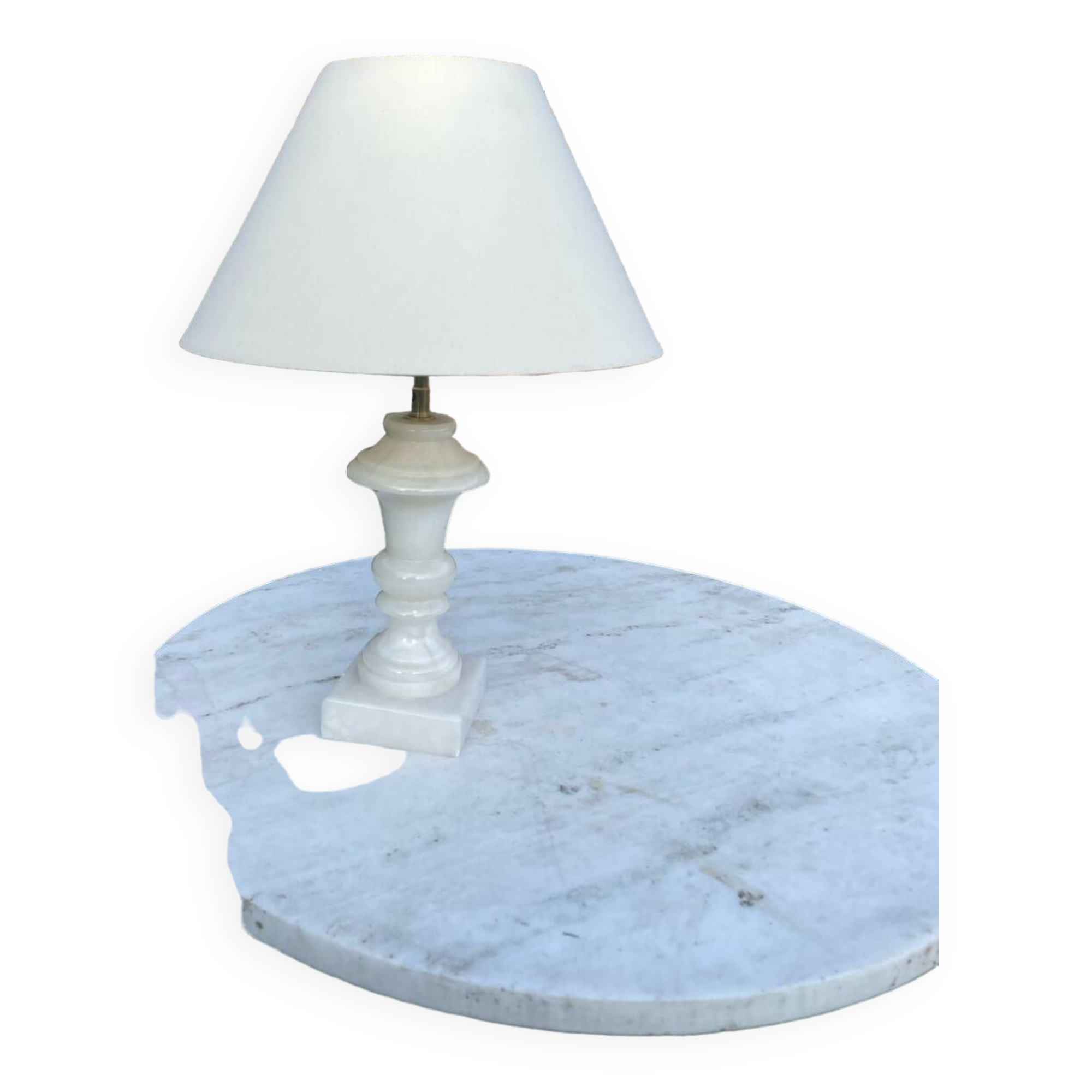 Vintage alabaster lamp base 1970