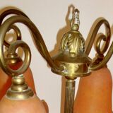 4 tulip lamp in orange glass leg