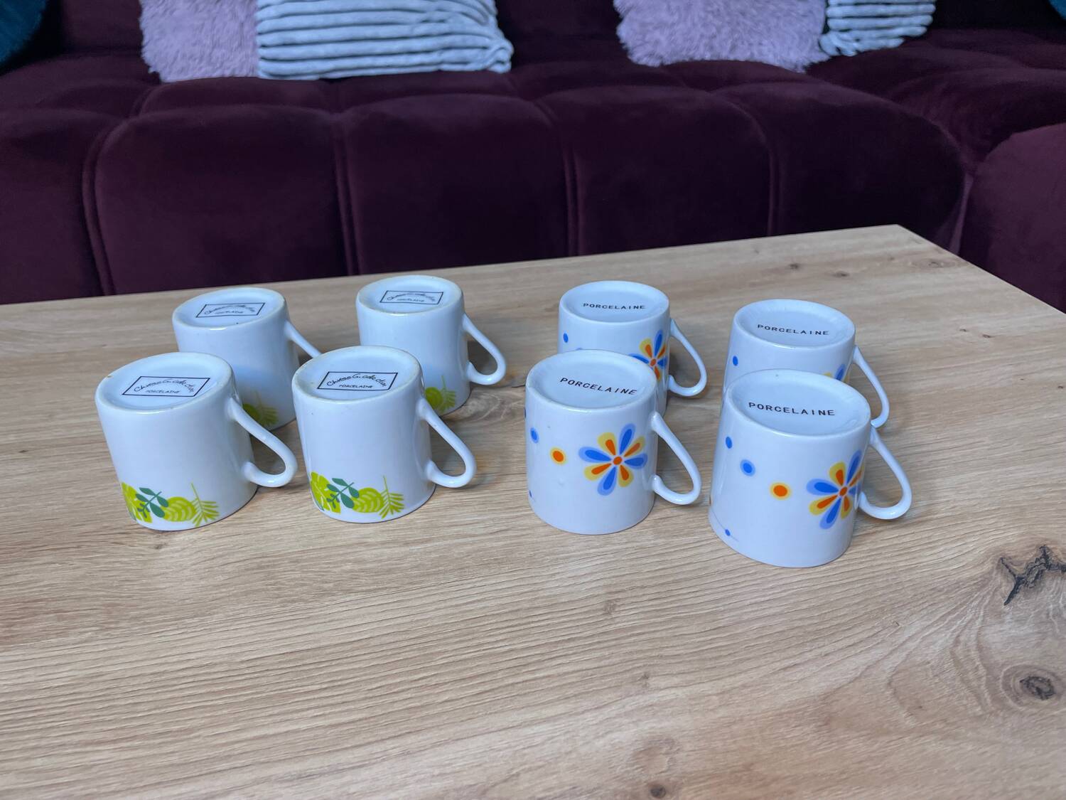 Lots de 8 tasses café vintage 70’s porcelaine