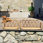 Vintage rattan shelf pair "Celestine"